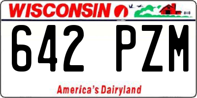 WI license plate 642PZM