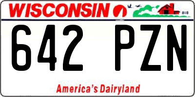 WI license plate 642PZN