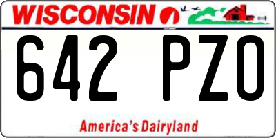 WI license plate 642PZO