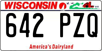 WI license plate 642PZQ
