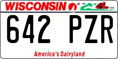 WI license plate 642PZR