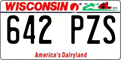 WI license plate 642PZS