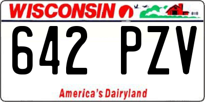 WI license plate 642PZV