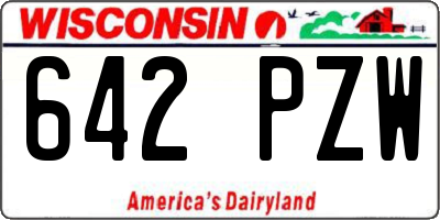 WI license plate 642PZW