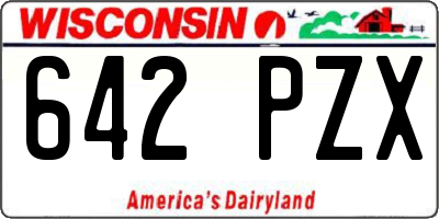 WI license plate 642PZX