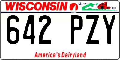 WI license plate 642PZY