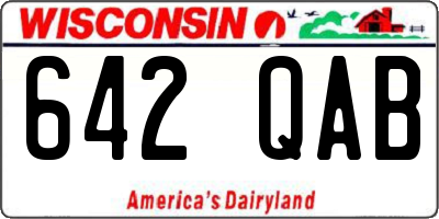 WI license plate 642QAB