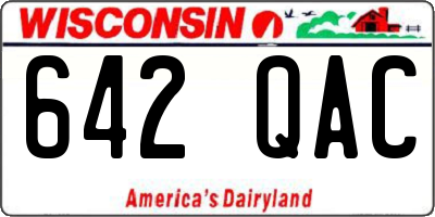 WI license plate 642QAC