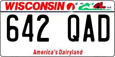 WI license plate 642QAD
