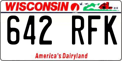 WI license plate 642RFK