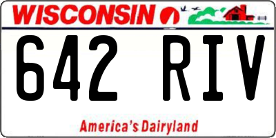 WI license plate 642RIV