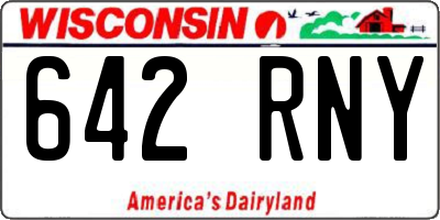 WI license plate 642RNY