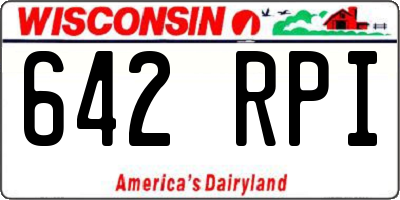 WI license plate 642RPI