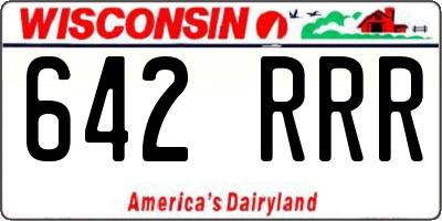 WI license plate 642RRR