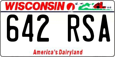 WI license plate 642RSA
