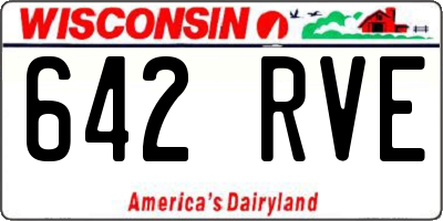 WI license plate 642RVE