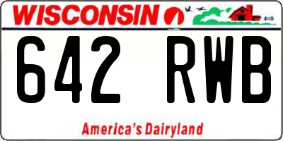 WI license plate 642RWB