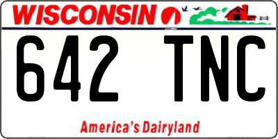 WI license plate 642TNC
