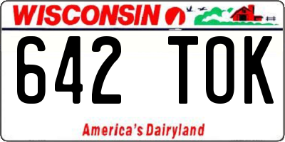 WI license plate 642TOK