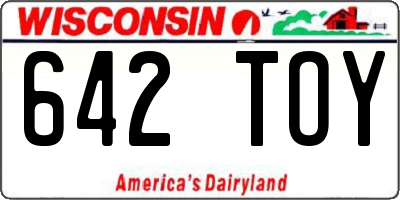 WI license plate 642TOY