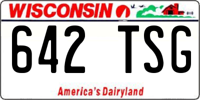WI license plate 642TSG
