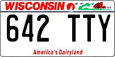 WI license plate 642TTY