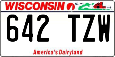WI license plate 642TZW