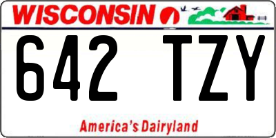 WI license plate 642TZY