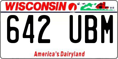 WI license plate 642UBM