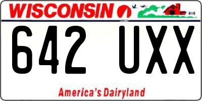 WI license plate 642UXX