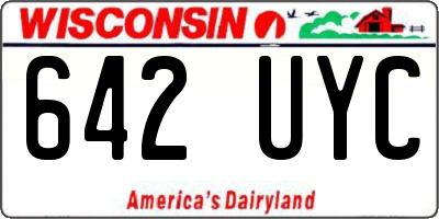 WI license plate 642UYC