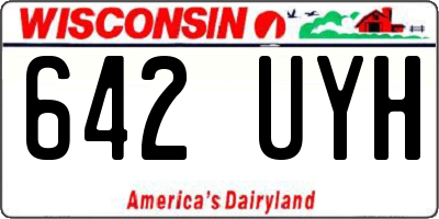 WI license plate 642UYH