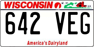 WI license plate 642VEG