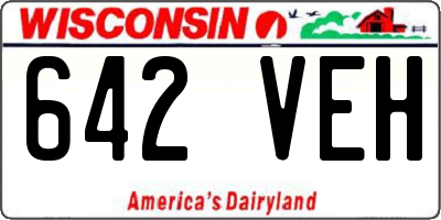 WI license plate 642VEH