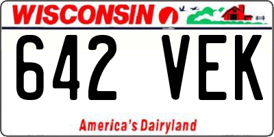 WI license plate 642VEK