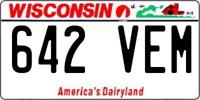 WI license plate 642VEM