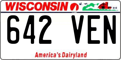 WI license plate 642VEN