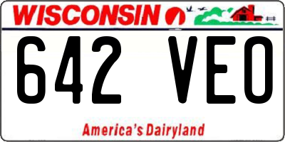WI license plate 642VEO