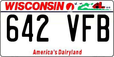 WI license plate 642VFB