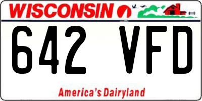 WI license plate 642VFD