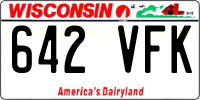 WI license plate 642VFK