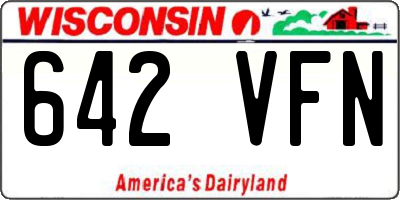 WI license plate 642VFN