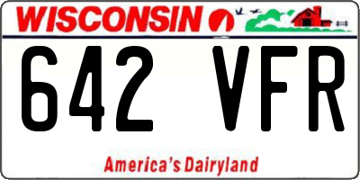 WI license plate 642VFR