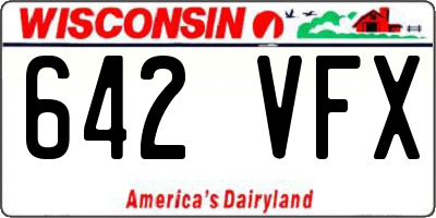 WI license plate 642VFX