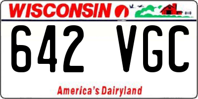 WI license plate 642VGC