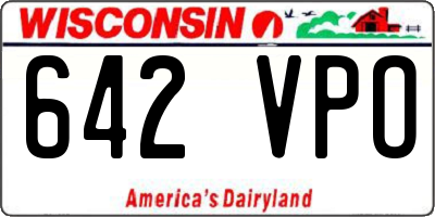 WI license plate 642VPO