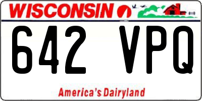 WI license plate 642VPQ