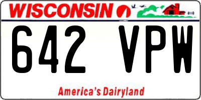 WI license plate 642VPW