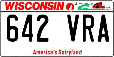 WI license plate 642VRA