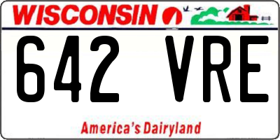 WI license plate 642VRE